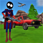 Stickman Superhero Logo